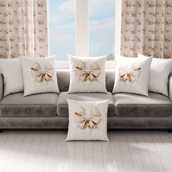PETTI Cuscini, Copricuscini Divano, Cuscini Arredo in Stampa Digitale Fiocco Beige Promozione
