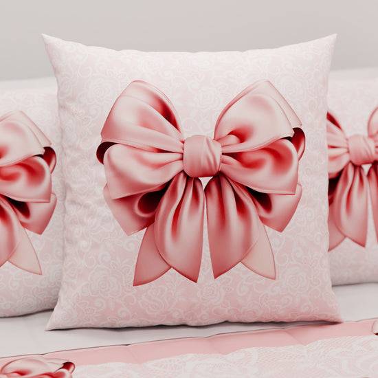 PETTI Cuscini, Copricuscini Divano, Cuscini Arredo in Stampa Digitale Fiocco Rosa Spedizione Gratuita