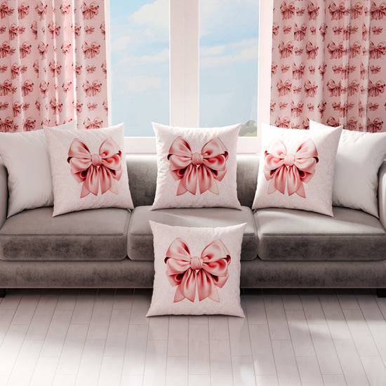 PETTI Cuscini, Copricuscini Divano, Cuscini Arredo in Stampa Digitale Fiocco Rosa Spedizione Gratuita