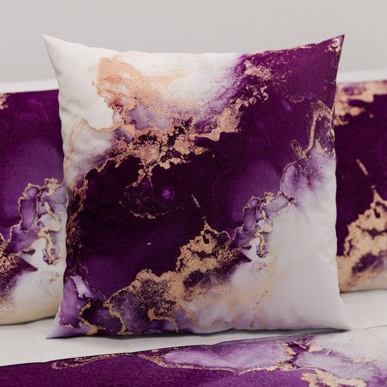 PETTI Cuscini, Copricuscini Divano, Cuscini Arredo in Stampa Digitale Marble 01 Viola Negozi Online