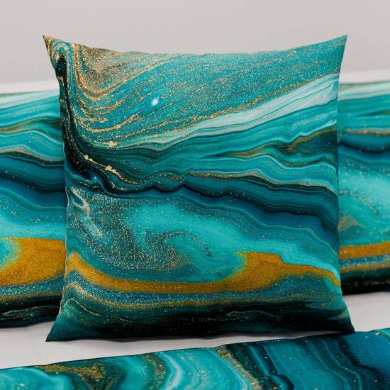 PETTI Cuscini, Copricuscini Divano, Cuscini Arredo in Stampa Digitale Marble 02 Verde Acquista Ora