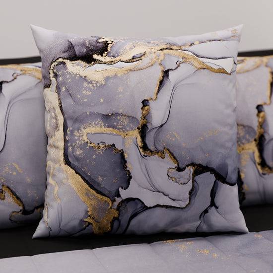 PETTI Cuscini, Copricuscini Divano, Cuscini Arredo in Stampa Digitale Marble 04 Grigio Scuro Consegna Veloce