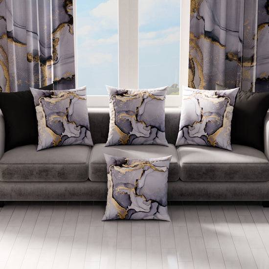 PETTI Cuscini, Copricuscini Divano, Cuscini Arredo in Stampa Digitale Marble 04 Grigio Scuro Consegna Veloce