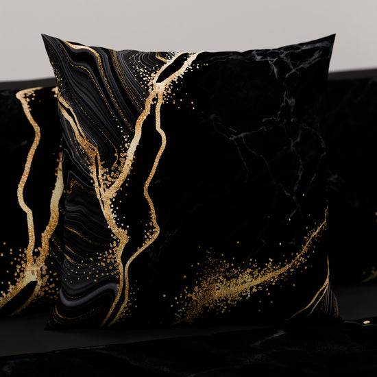 PETTI Cuscini, Copricuscini Divano, Cuscini Arredo in Stampa Digitale Marble 07 Nero Fino Al -60%