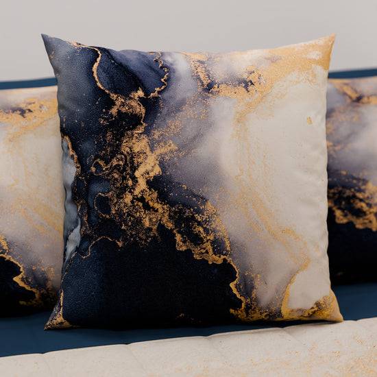 PETTI Cuscini, Copricuscini Divano, Cuscini Arredo in Stampa Digitale Marble 08 Blu Shopping Online