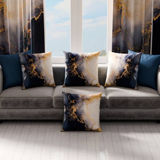 PETTI Cuscini, Copricuscini Divano, Cuscini Arredo in Stampa Digitale Marble 08 Blu Shopping Online