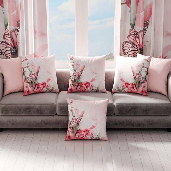 PETTI Cuscini, Copricuscini Divano, Cuscini Arredo in Stampa Digitale Roses Butterfly Convenienza
