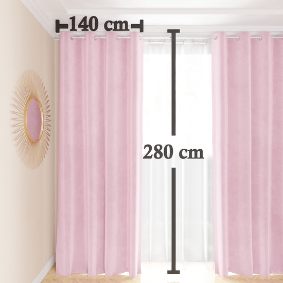 PETTI Tenda a Pannello in Velluto per Interni con Anelli, 140x280 cm, Rosa Offerta Giorno del Papà