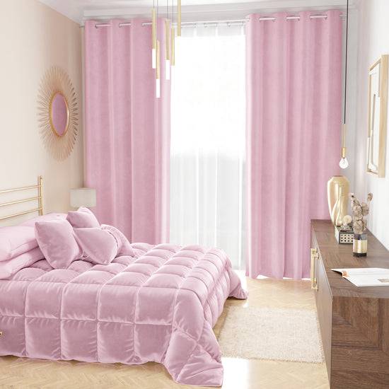 PETTI Tenda a Pannello in Velluto per Interni con Anelli, 140x280 cm, Rosa Offerta Giorno del Papà