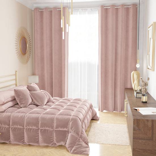 PETTI Tenda a Pannello in Velluto per Interni con Anelli, 140x280 cm, Cipria Offerta Anniversario