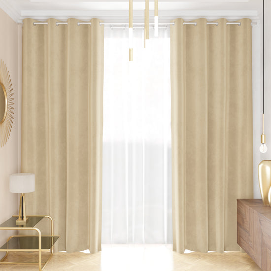 PETTI Tenda a Pannello in Velluto per Interni con Anelli, 140x280 cm, Panna Vendita calda