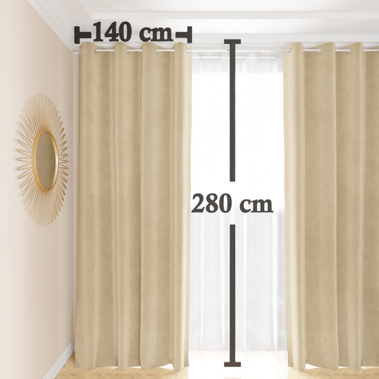 PETTI Tenda a Pannello in Velluto per Interni con Anelli, 140x280 cm, Panna Vendita calda