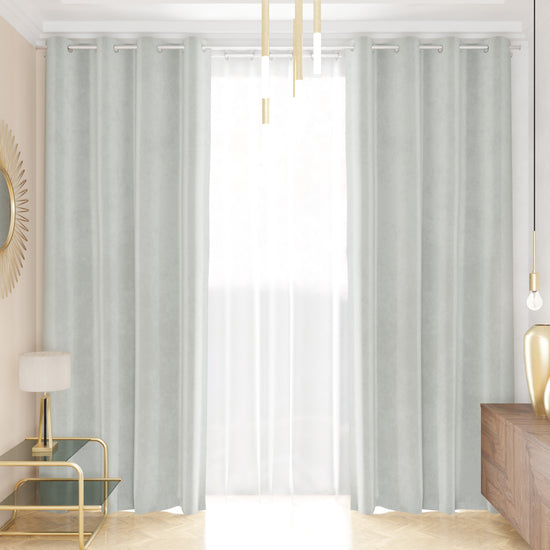 PETTI Tenda a Pannello in Velluto per Interni con Anelli, 140x280 cm, Grigio Chiaro Offerta temporanea