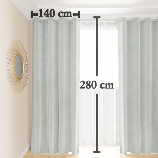 PETTI Tenda a Pannello in Velluto per Interni con Anelli, 140x280 cm, Grigio Chiaro Offerta temporanea
