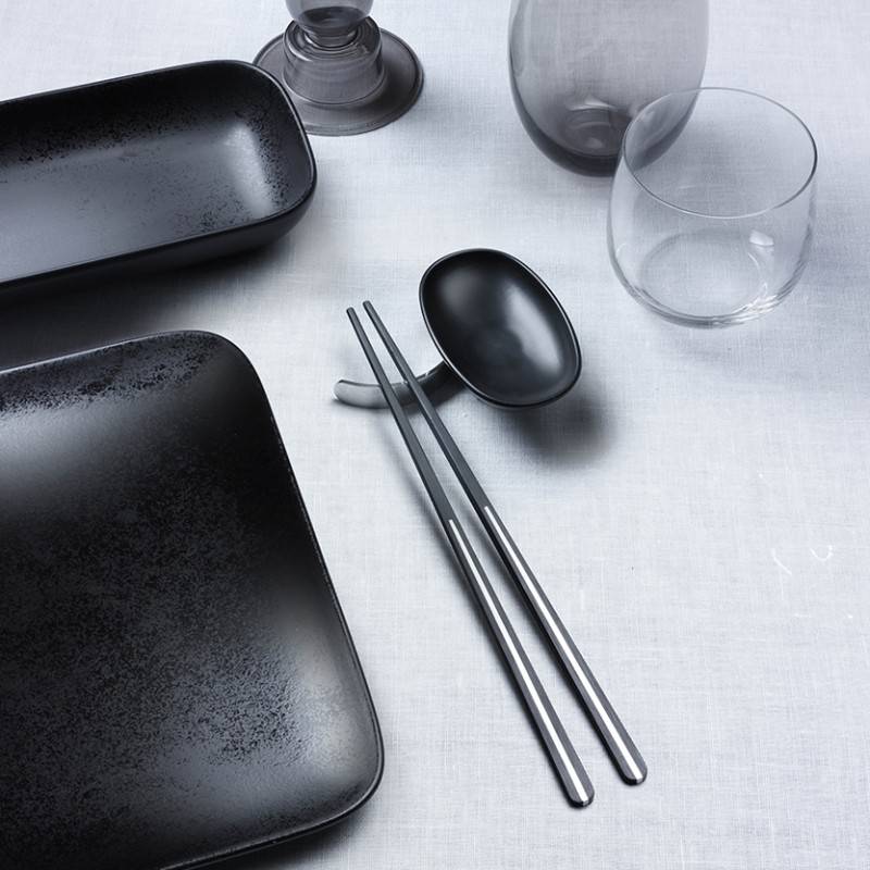 Pintinox Audrey» Set Orientale con bacchette, ciotola e appoggia bacchette in SPS Saldi Di Fabbrica