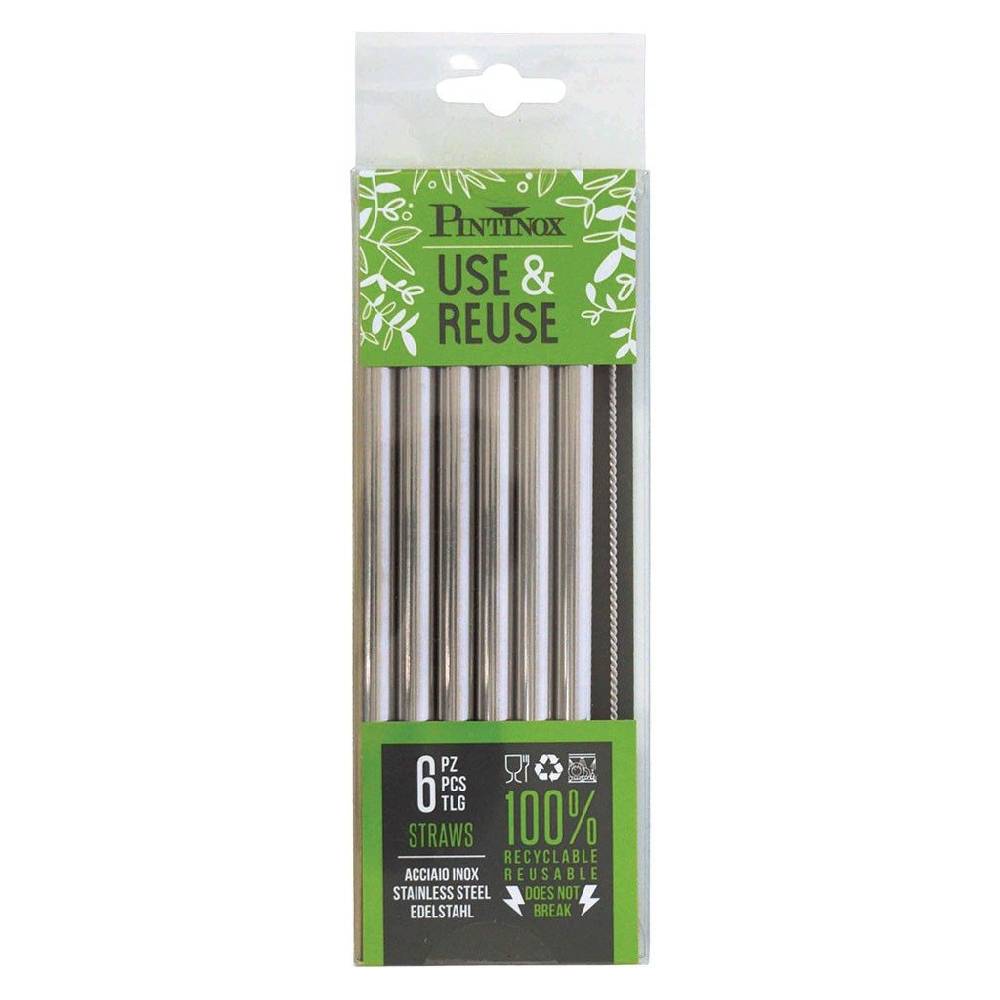 Pintinox USE&REUSE » 6 Cannucce corte 16cm + scovolino Spedizione Gratuita