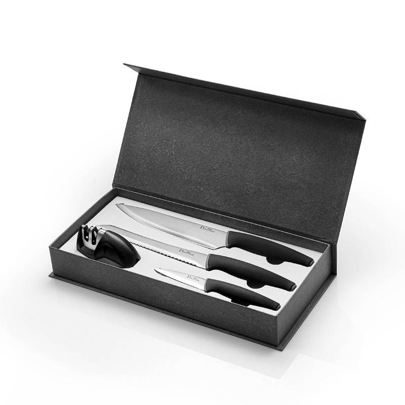 Pintinox Virtuoso Knife Set » set coltelli 4 pezzi coltello pane coltello da chef spelucchino affilacoltelli Vendita Calda