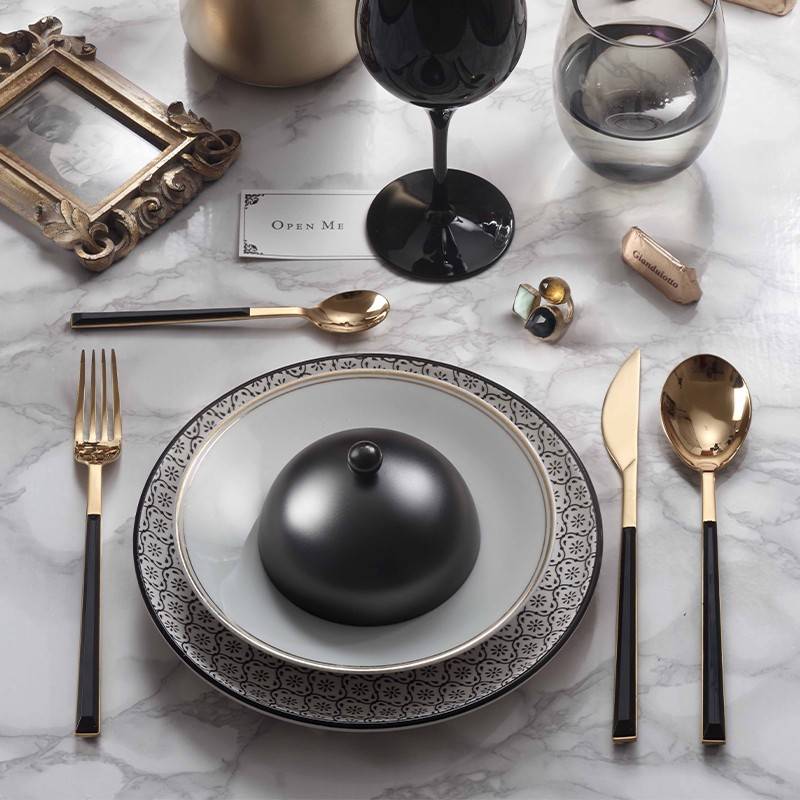 Pintinox Sushi Anniversary Gold&Black » set 24 posate da tavola in acciaio Vendita Economica