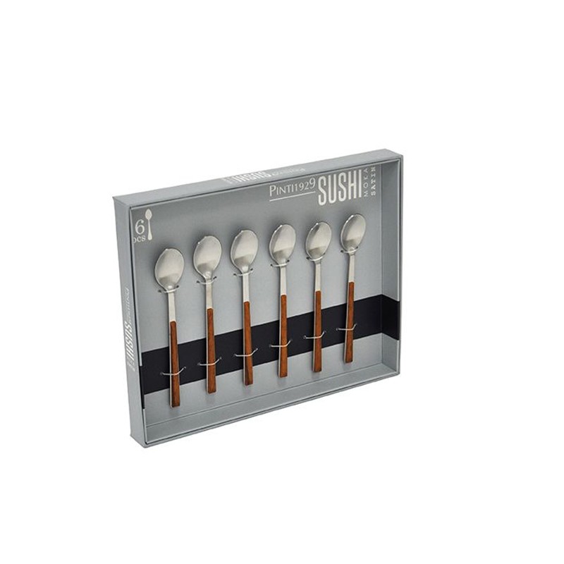 Pintinox Sushi Moka » Cucchiaini con manico teak In Saldo