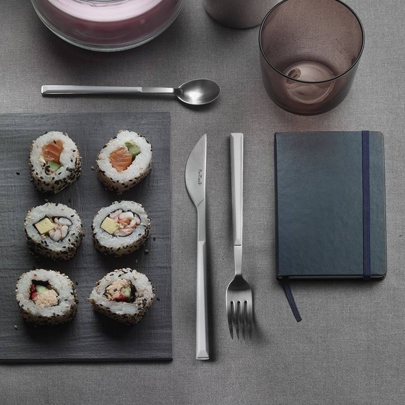 Pintinox Sushi Pro » Set 24 posate da tavola in acciaio satinato con manico bianco Italy