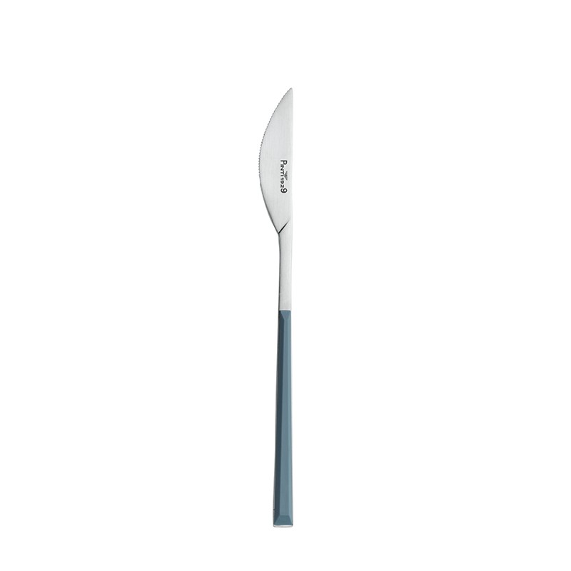 Pintinox Sushi Pro » set 24 posate da tavola in acciaio satinato con manico blu Italia