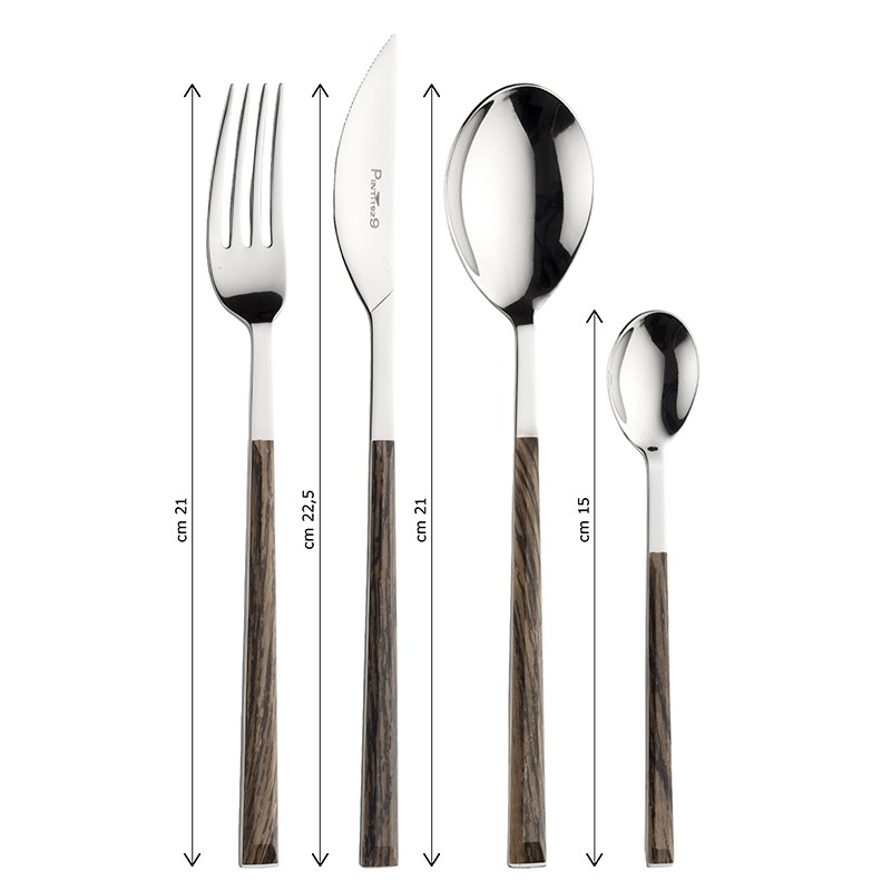 Pintinox Sushi Queen » set 24 posate da tavola in acciaio lucido con manico wenge Promozione