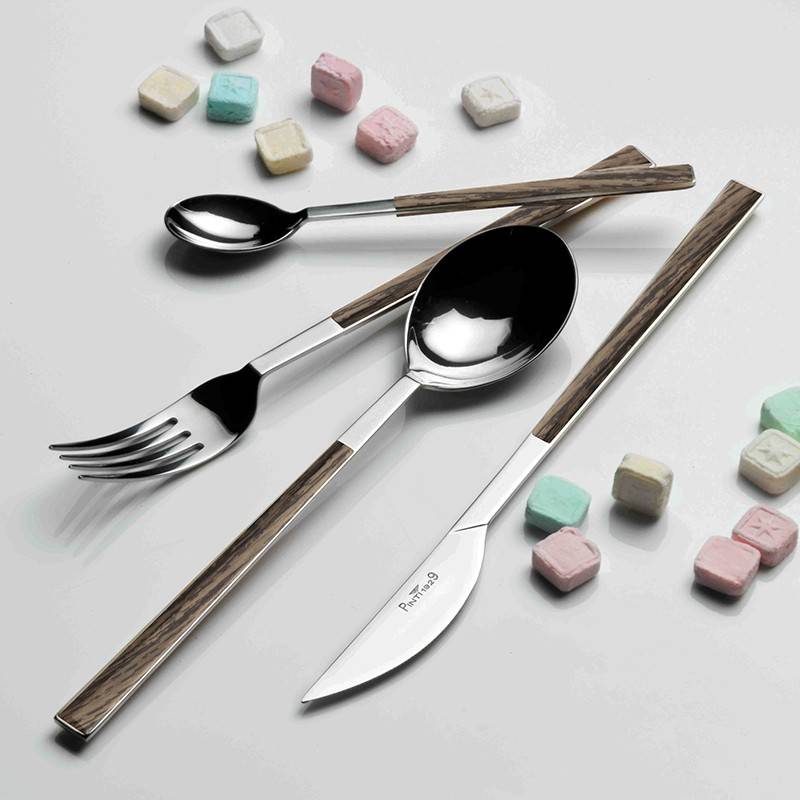 Pintinox Sushi Queen » set 24 posate da tavola in acciaio lucido con manico wenge Promozione