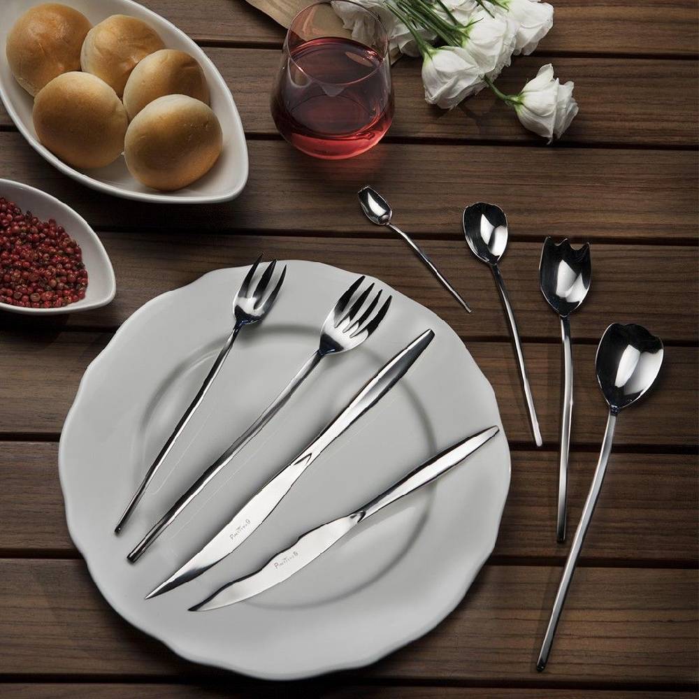 Pintinox Tulipani Extra » Posate da tavola in acciaio set 24 pezzi Promozione Limitata