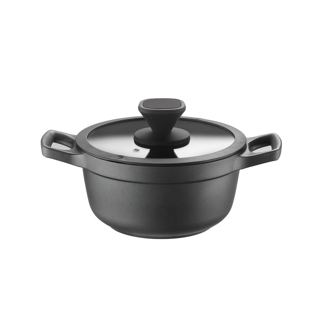 Pintinox PRO » Casseruola alta in alluminio con rivestimento interno antiaderente con coperchio Novità