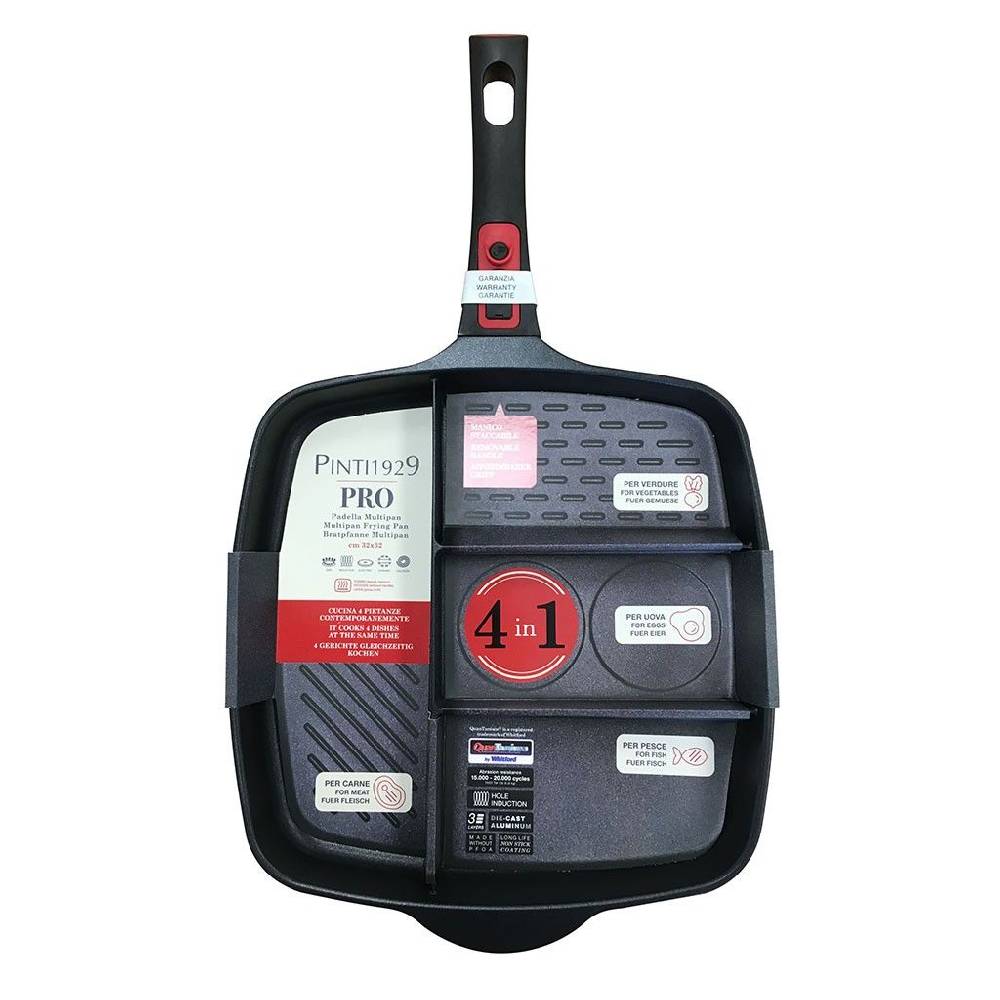 Pintinox PRO » Multipan con manico staccabile 32x32 cm in alluminio con rivestimento interno antiaderente Online