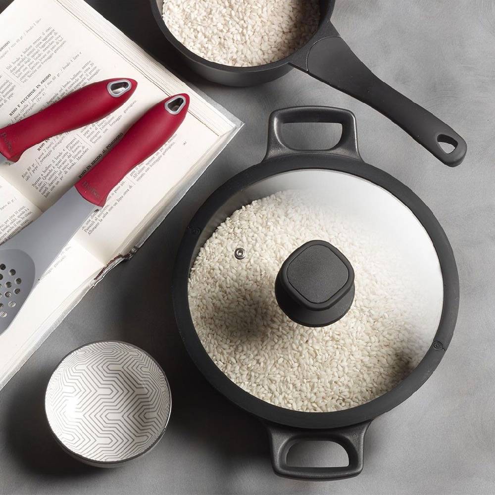 Pintinox PRO » Wok Ø 30 cm in alluminio con rivestimento interno antiaderente con coperchio Vendita Calda