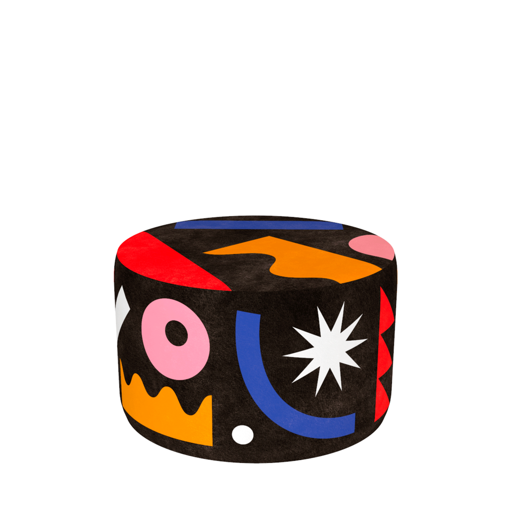 Qeeboo Pouf Oggian Landscape Black M Negozi Online
