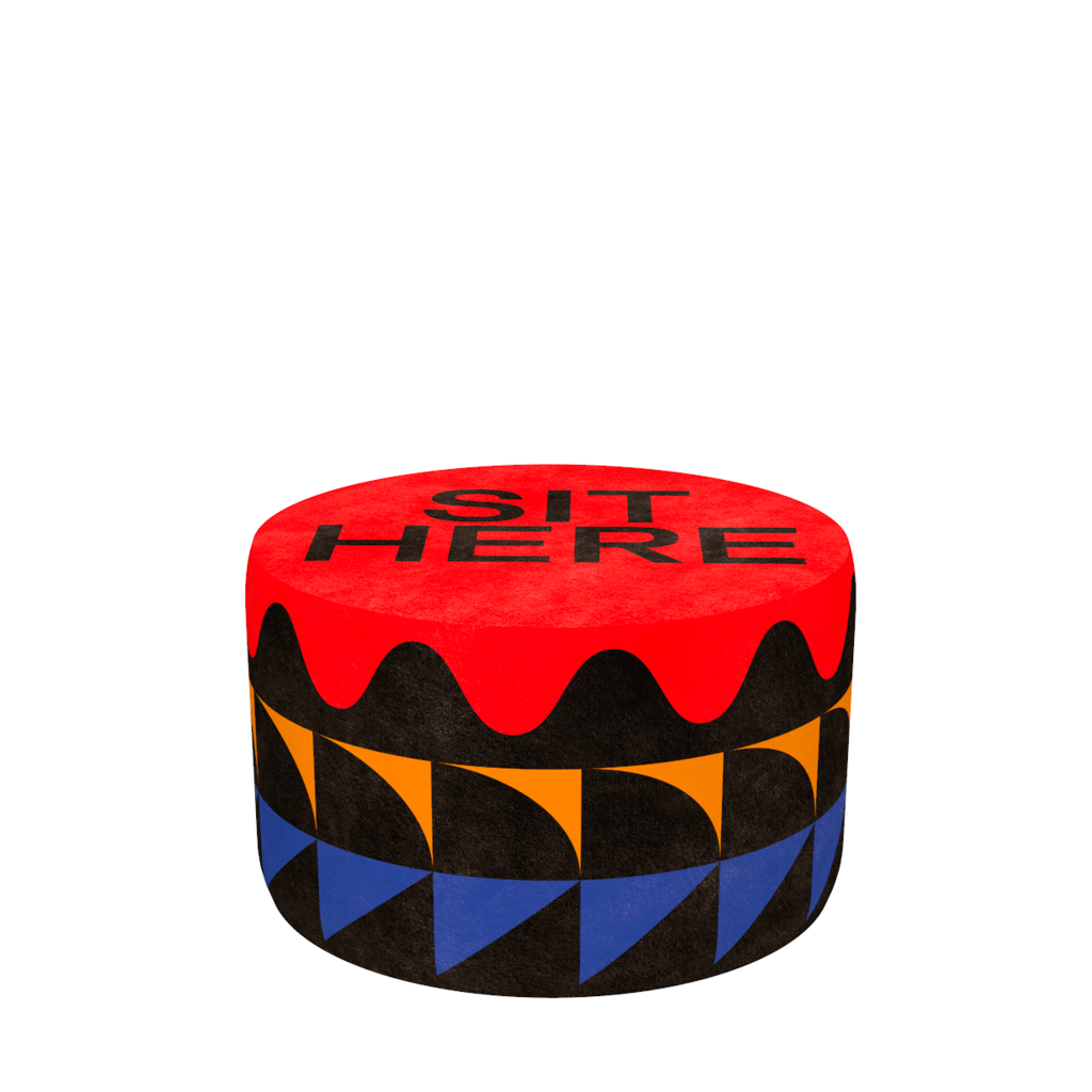 Qeeboo Pouf Oggian Sit Here Red M Shopping Online