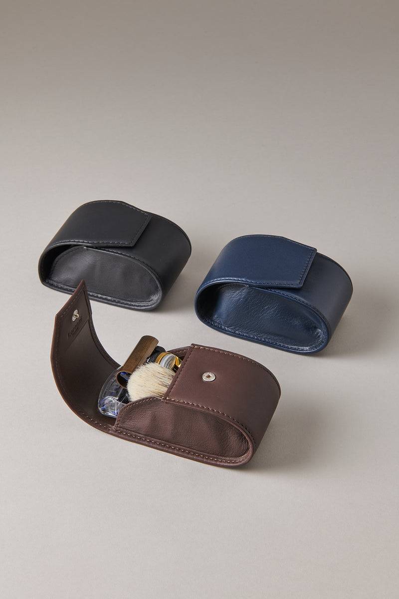 Lorenzi Milano Set rasoio pennello barba viaggio in Ottone anticato Moda