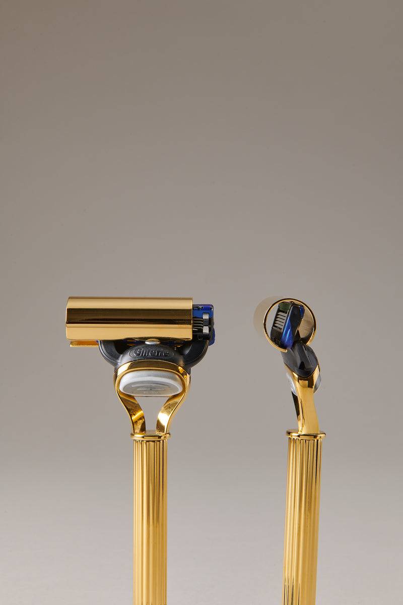 Lorenzi Milano Set barba toilette con campana in Dorato Spedizione Gratuita