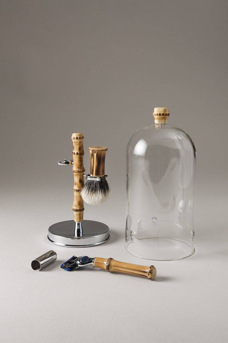 Lorenzi Milano Set barba toilette con campana in Bambù Sottocosto
