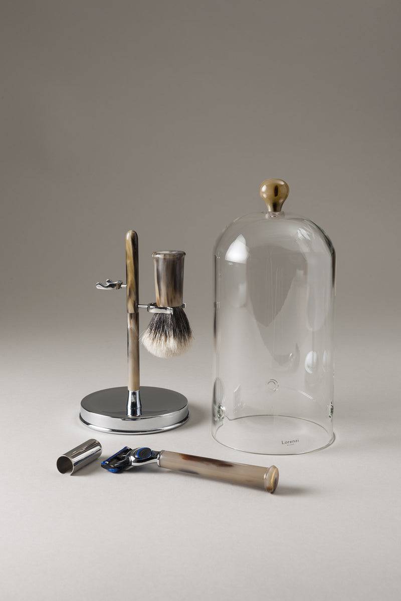Lorenzi Milano Set barba toilette con campana in Zebu Novità