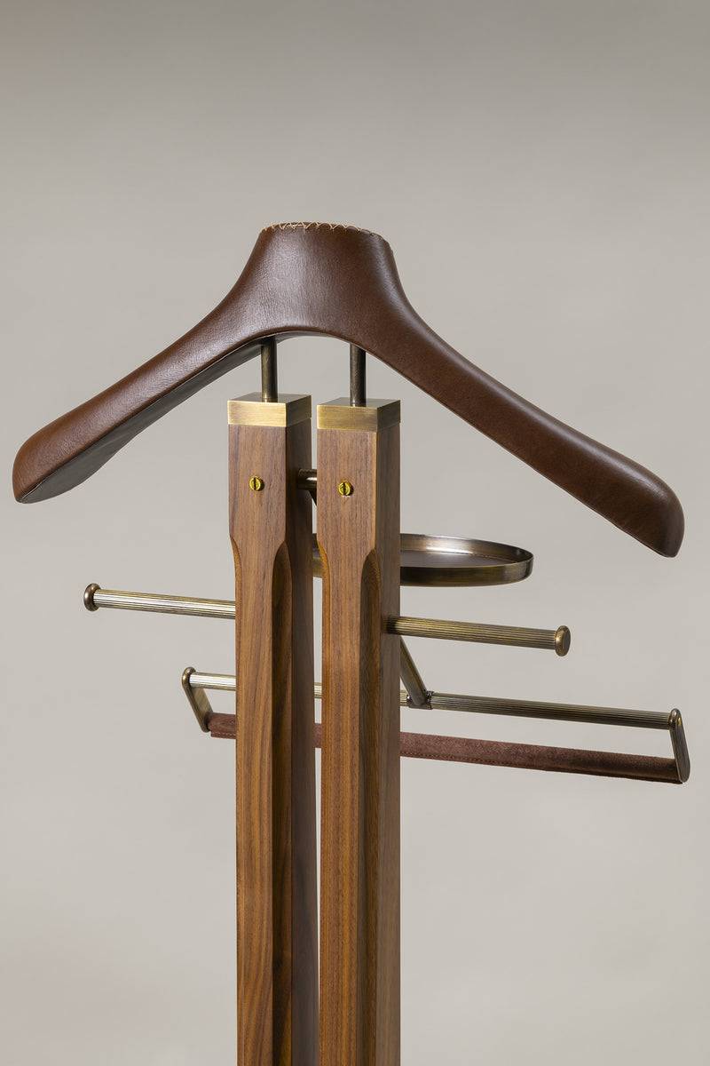 Lorenzi Milano Servomuto da guardaroba (ottone anticato) in Cuoio Vendita Calda