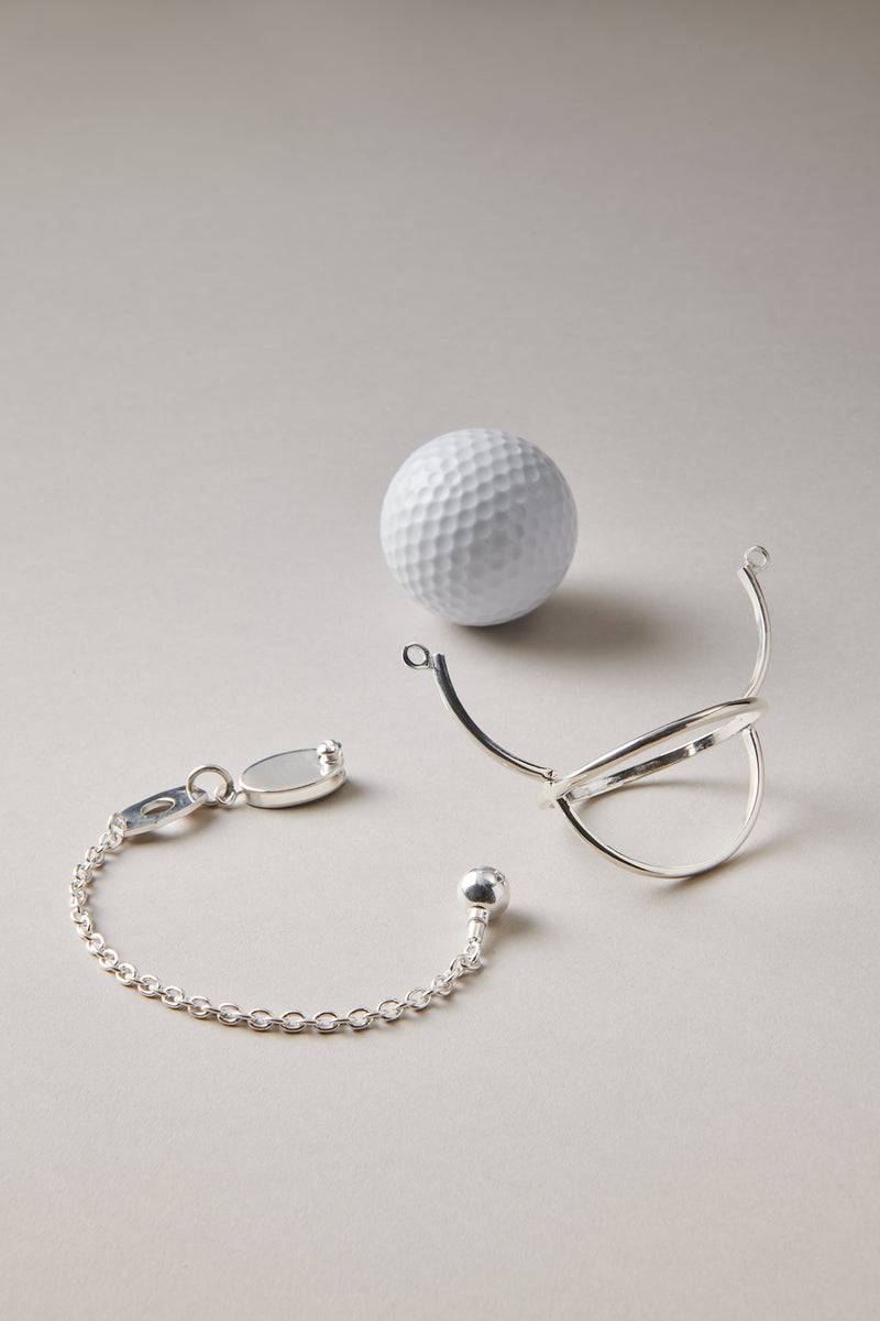 Lorenzi Milano Portachiavi con pallina da golf in Argento In Vendita