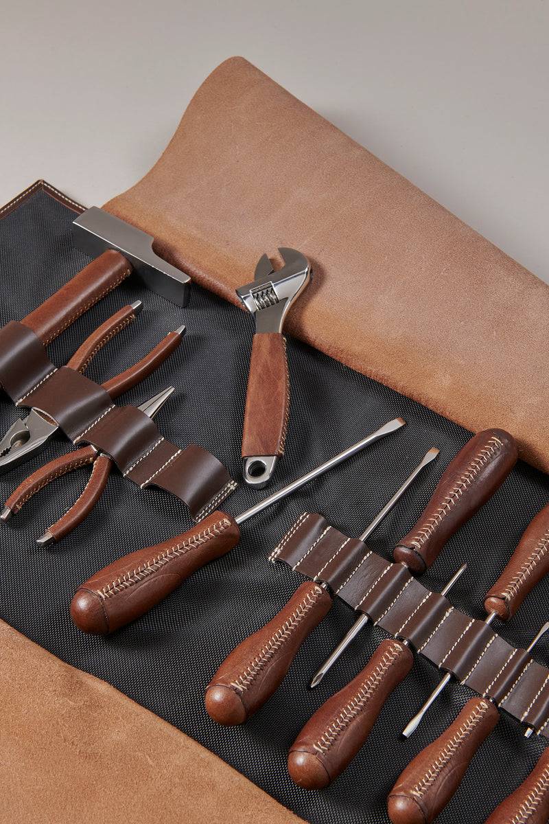 Lorenzi Milano set avvolgibile attrezzi in Cuoio Qualità Garantita