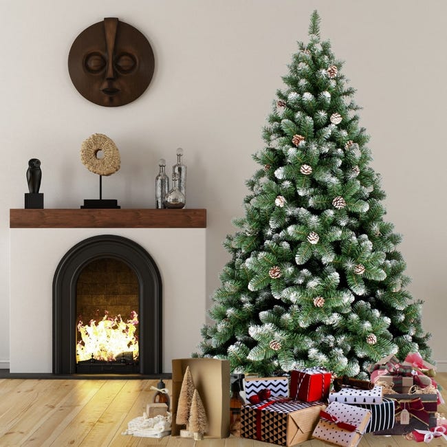Leroymerlin Albero di Natale con Pigne e Punte Innevate ACQUAVERDE (Altezza 210 cm 1298 Rami) Spedizione Gratuita