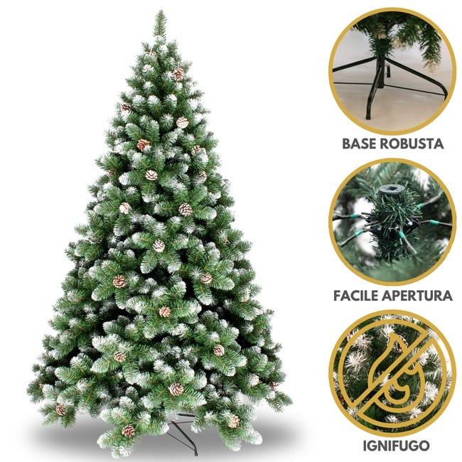Leroymerlin Albero di Natale con Pigne e Punte Innevate ACQUAVERDE (Altezza 210 cm 1298 Rami) Spedizione Gratuita