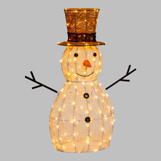 Leroymerlin Pupazzo di neve decorativo 3D 160 lampadine bianco caldo H 70 cm Promozione Limitata