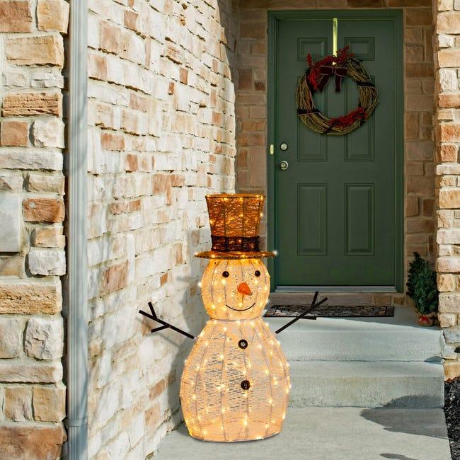Leroymerlin Pupazzo di neve decorativo 3D 160 lampadine bianco caldo H 70 cm Promozione Limitata