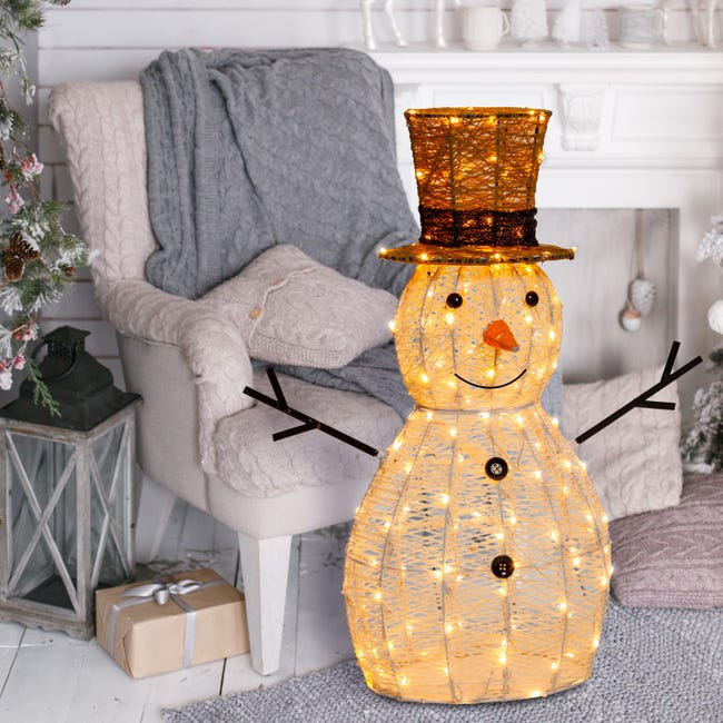 Leroymerlin Pupazzo di neve decorativo 3D 160 lampadine bianco caldo H 70 cm Promozione Limitata