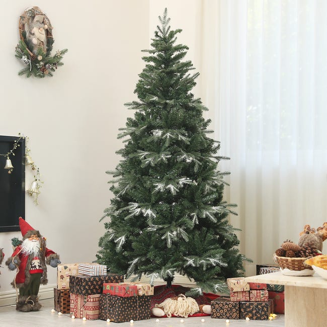 Leroymerlin HOMCOM Albero di Natale Innevato con 850 Rami e Design a Sezioni in Plastica e Acciaio Ø110x180 cm Verde Sconto