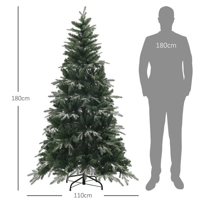 Leroymerlin HOMCOM Albero di Natale Innevato con 850 Rami e Design a Sezioni in Plastica e Acciaio Ø110x180 cm Verde Sconto