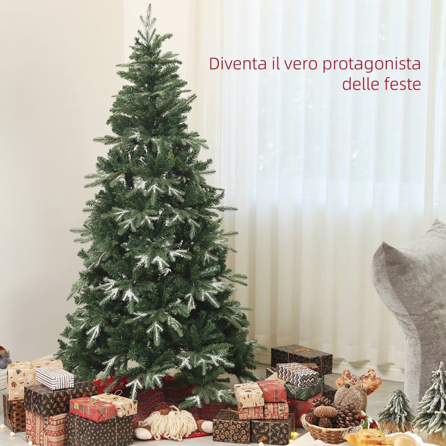 Leroymerlin HOMCOM Albero di Natale Innevato con 850 Rami e Design a Sezioni in Plastica e Acciaio Ø110x180 cm Verde Sconto