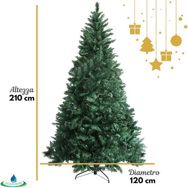 Leroymerlin Albero di Natale Artificiale Folto e Realistico Rami con Apertura ad Ombrello Ignifugo In PVC con Base in Metallo (Altezza 210 cm 1780 Rami) Moda