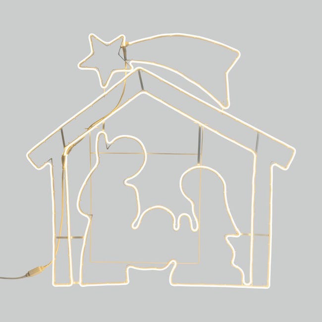 Leroymerlin Figura natalizia Presepe luminoso 1320 lampadine bianco caldo H 115 cm Spedizione Gratuita